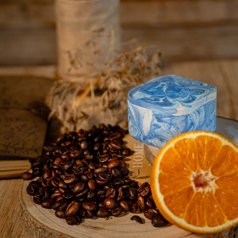 "Blue Marble Box" Decorative Scented Candle