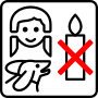 Keep burning candles out of reach of children